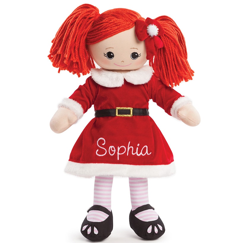 Personalized Santa Dress Christmas Rag Dolls