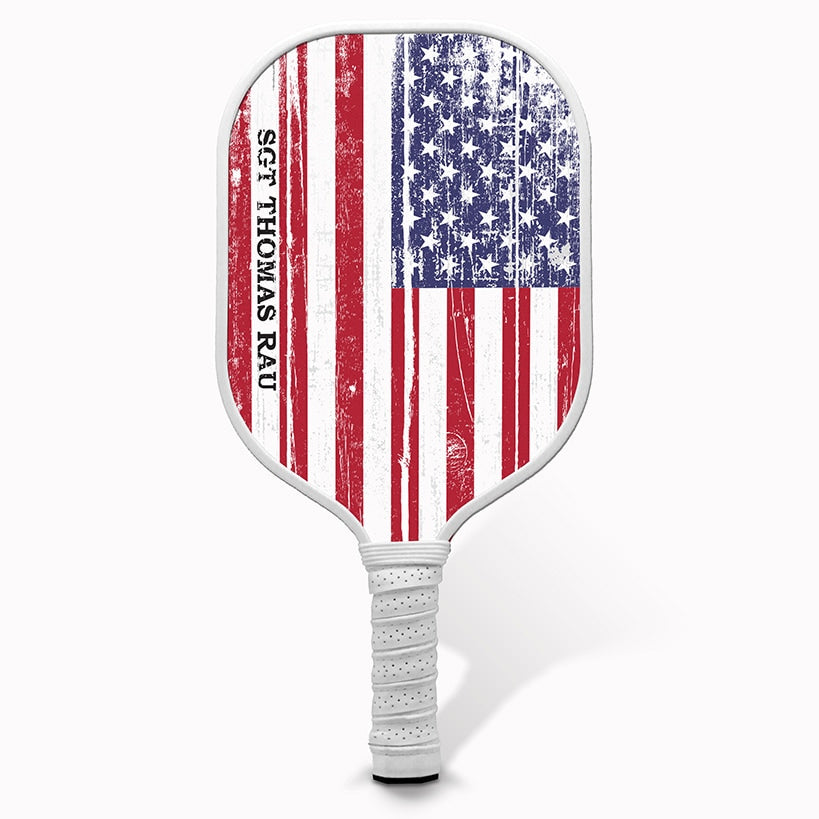 Personalized Pickleball Paddle American Flag
