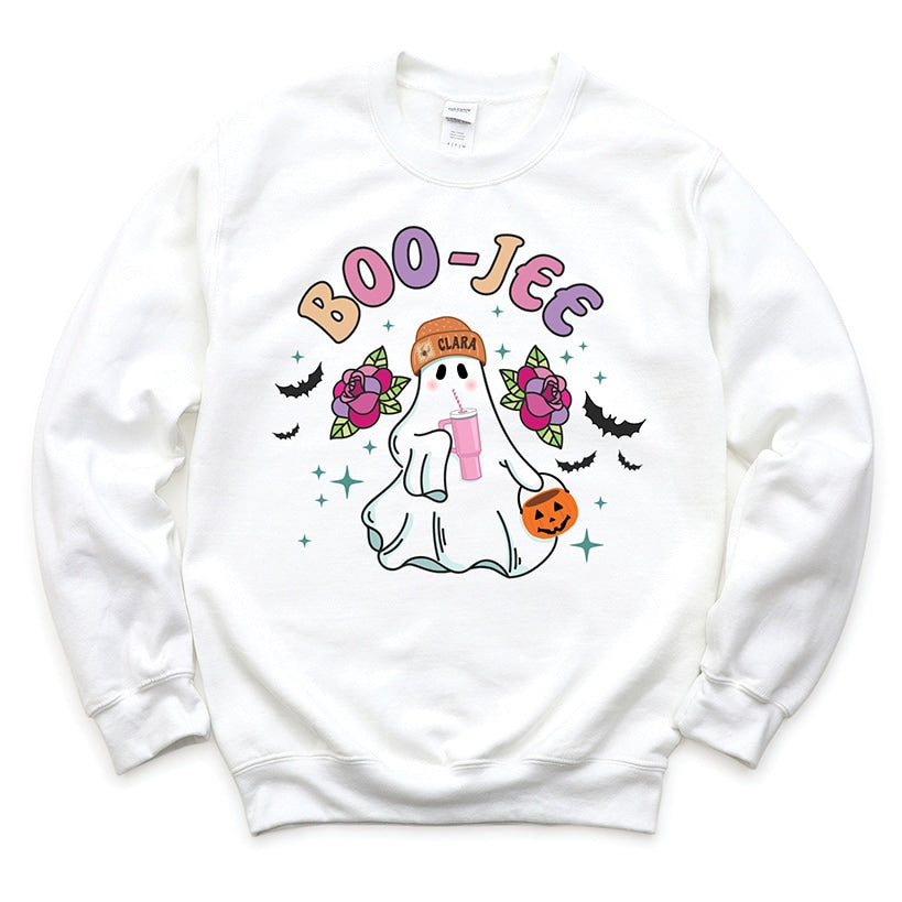 Personalized Halloween Boo-Jee Ghost White Crewneck Sweatshirt