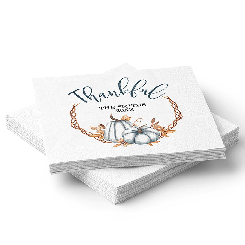 Personalized Thanksgiving Thankful Napkins