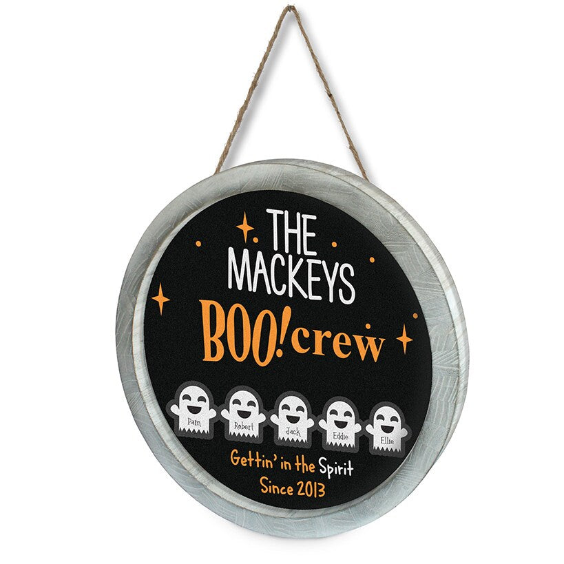 Personalized Halloween Wall Sign Boo! Crew