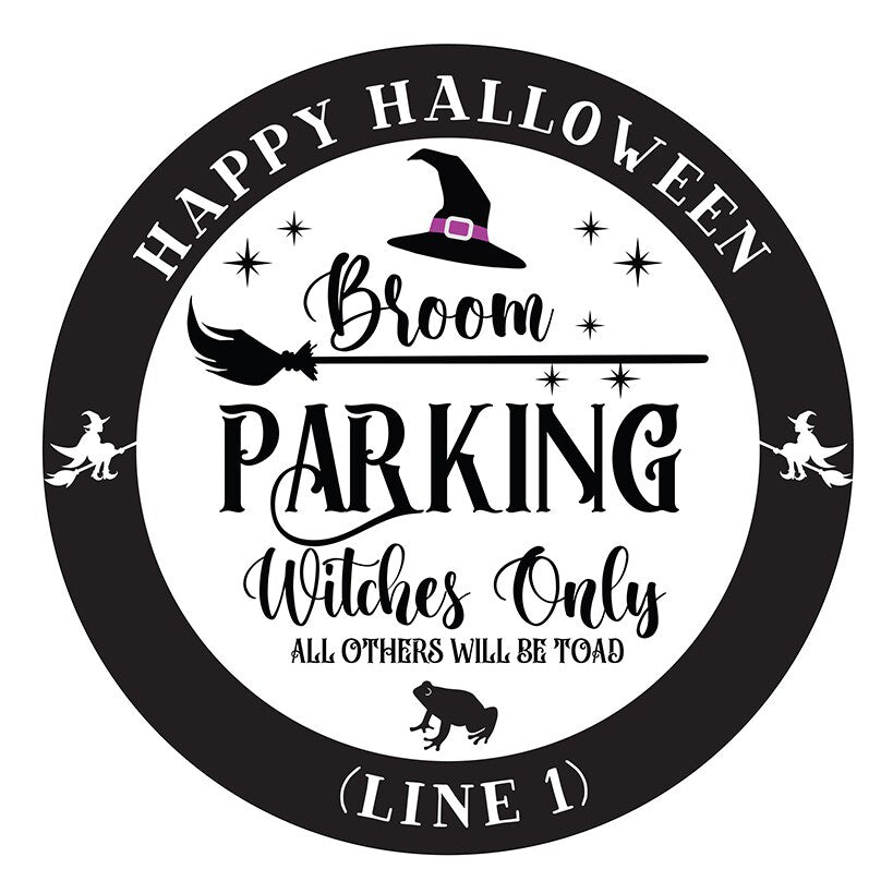 Personalized Halloween Broom Parking Wall Sign