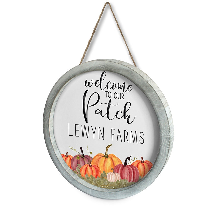 Personalized Harvest Wall Sign Welcome Patch