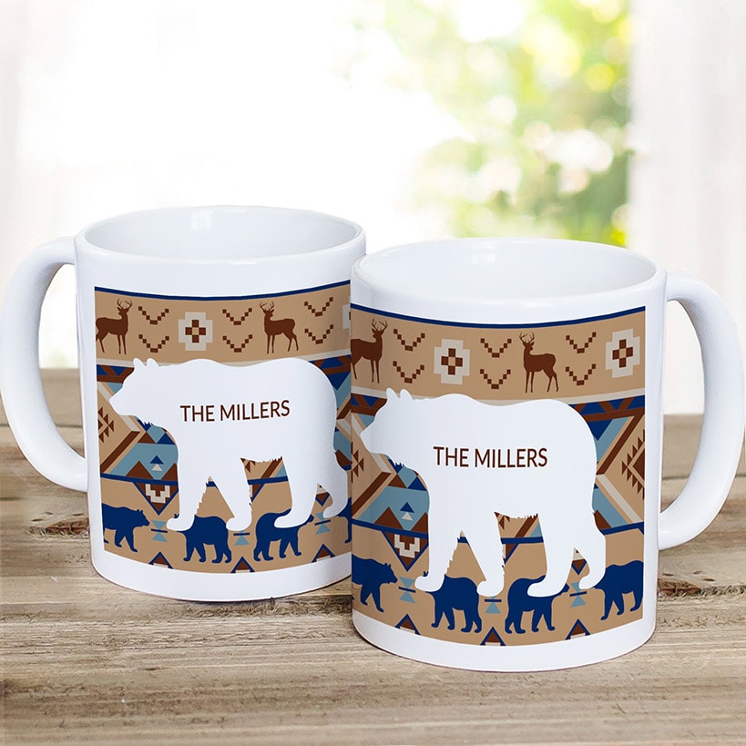 Personalized Woodland Theme Coffee Mug Bear Silhouette 11 oz Mug
