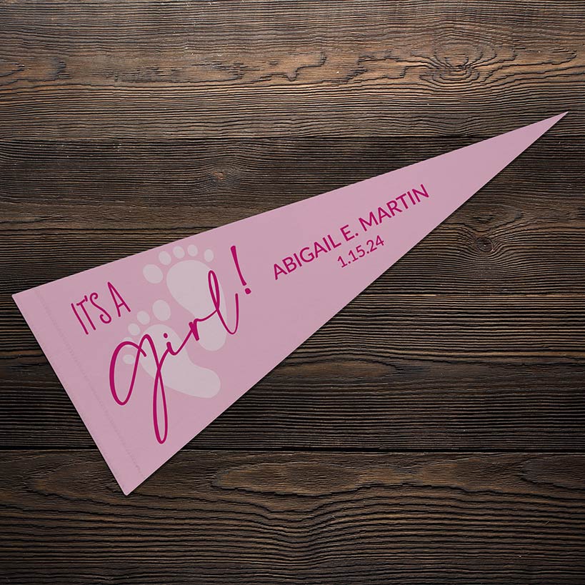 Personalized Word Art Felt Pennant Banner Flag