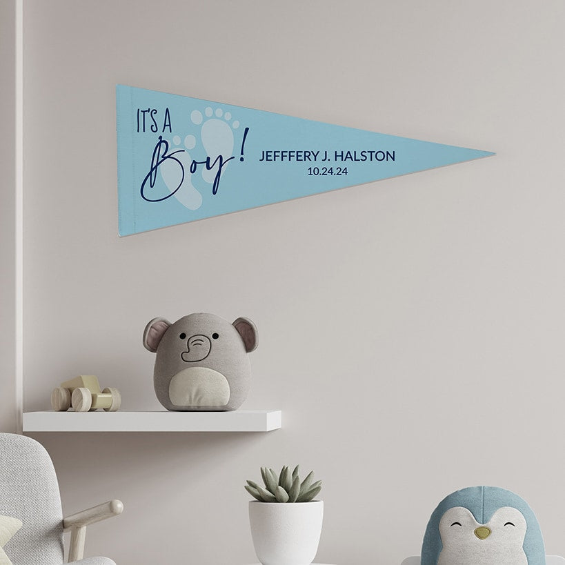 Personalized Word Art Felt Pennant Banner Flag