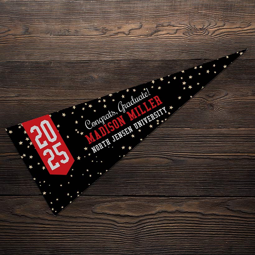 Personalized Word Art Felt Pennant Banner Flag