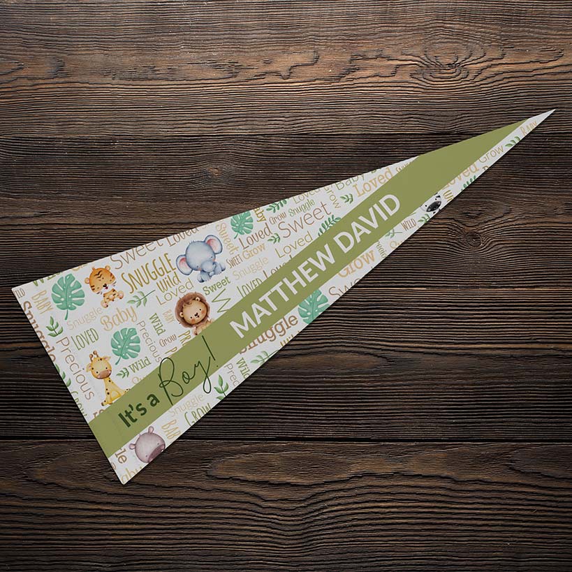 Personalized Word Art Felt Pennant Banner Flag
