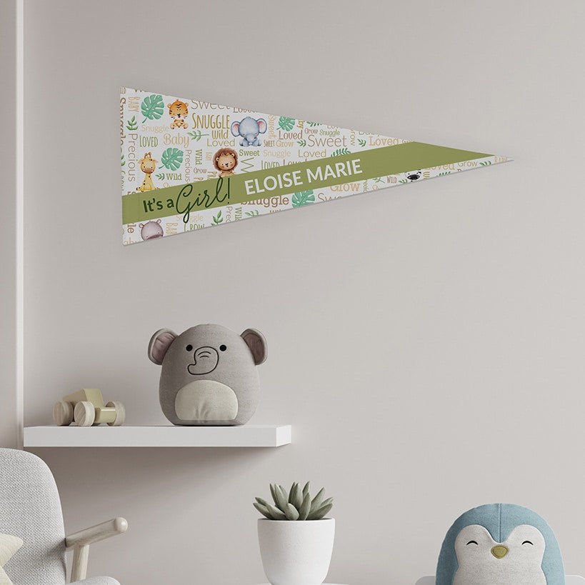 Personalized Word Art Felt Pennant Banner Flag