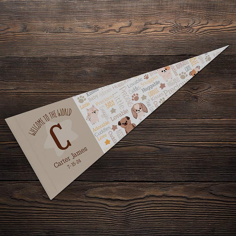 Personalized Word Art Felt Pennant Banner Flag
