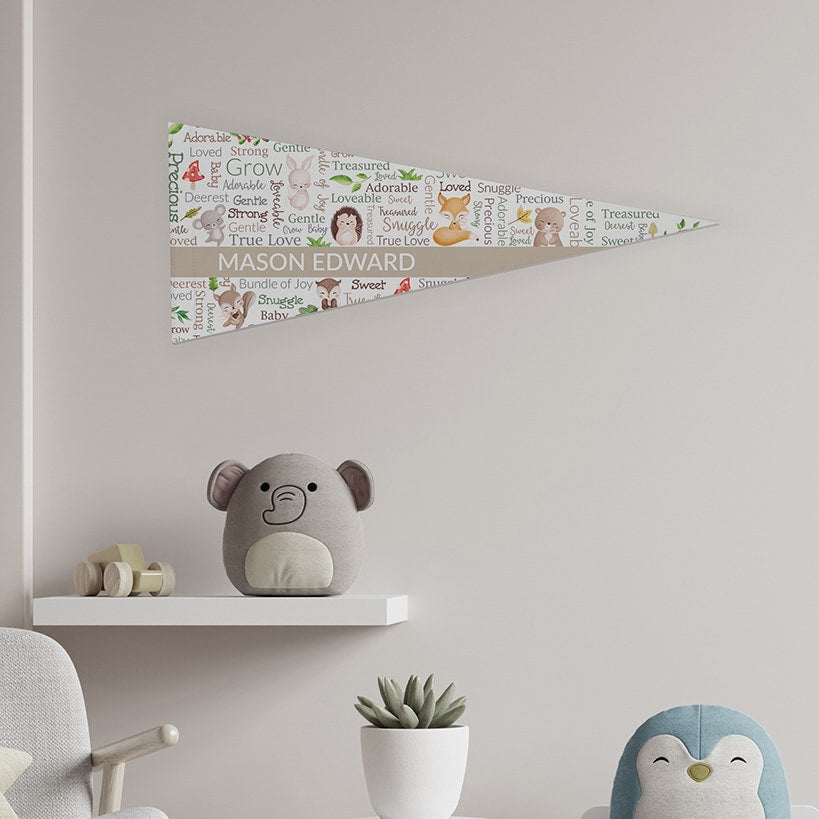 Personalized Word Art Felt Pennant Banner Flag