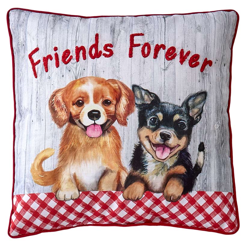 Summertime Pet Embroidered Decorative Pillow
