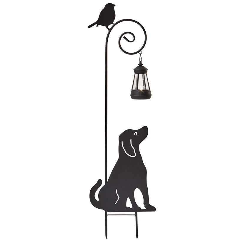 Cat Or Dog Silhouette Stake With Solar Lantern