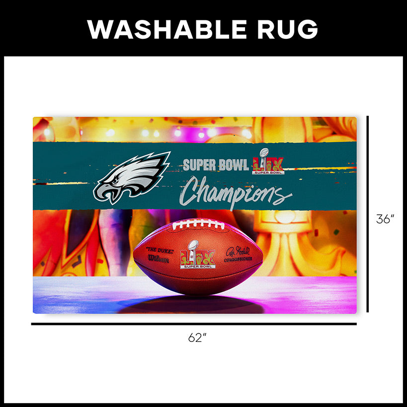 Philadelphia Eagles NFL 2025 Super Bowl LIX Parade Washable Rug