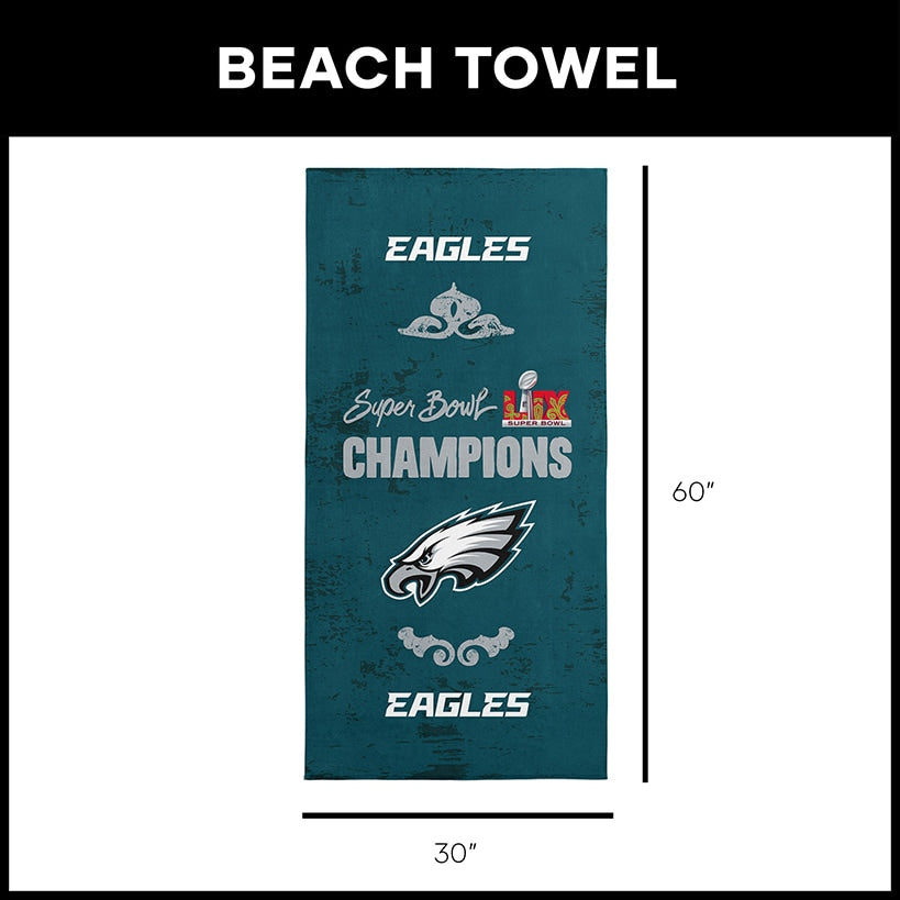 Philadelphia Eagles NFL 2025 Super Bowl LIX Jumbo Beach Towel