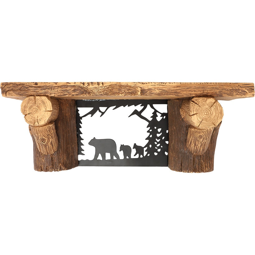 Rustic Lodge Style Floating Wall Shelf 15"