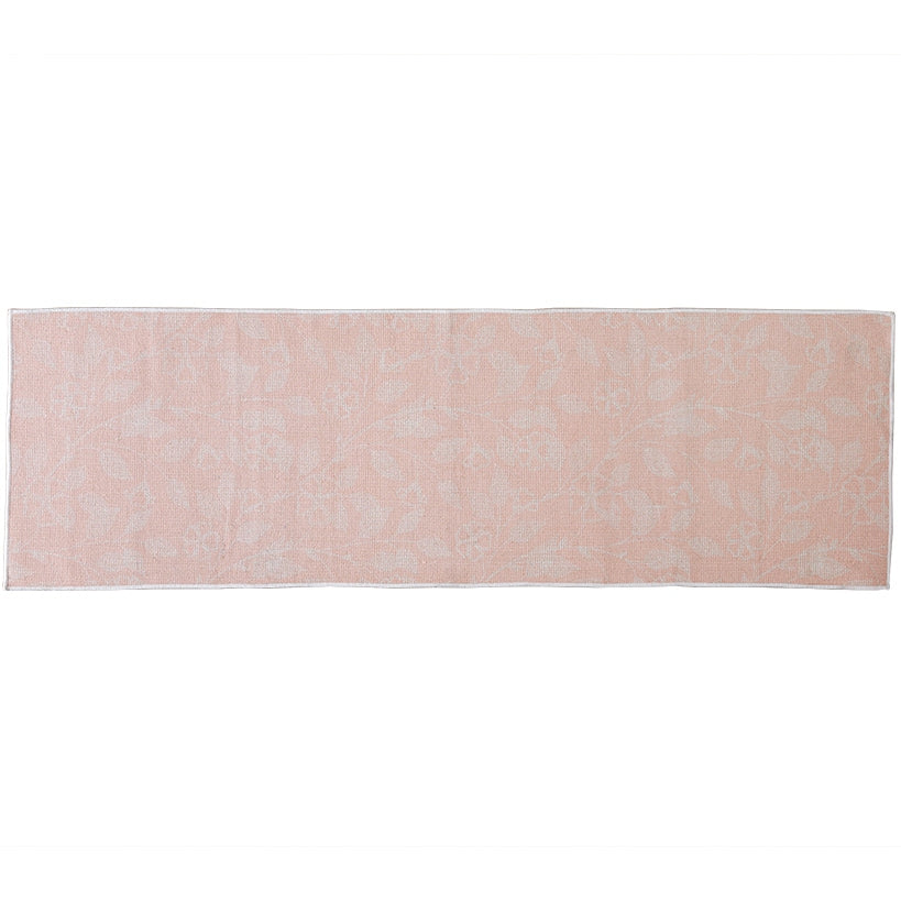 Pink Floral Machine Washable Rugs