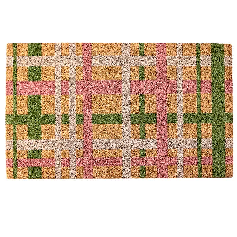 Plaid Coir Doormat