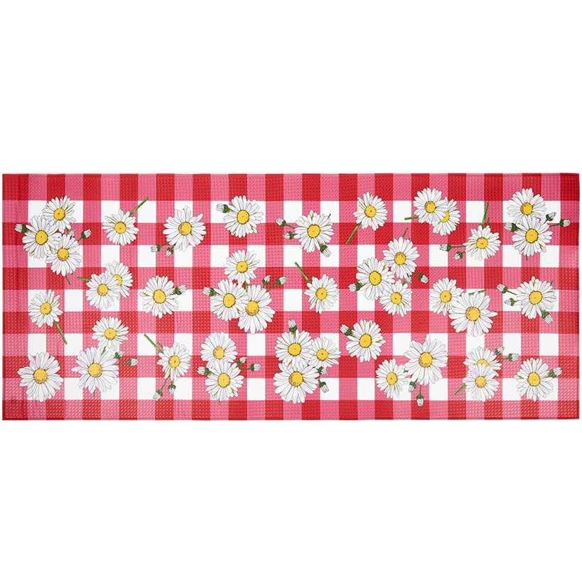 Plaid Daisy Kitchen Comfort Runner Rug
