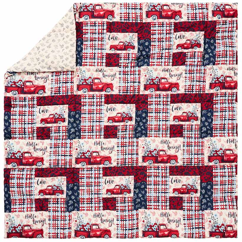 Summer Plaid Truck Complete Comforter Set with Sheets