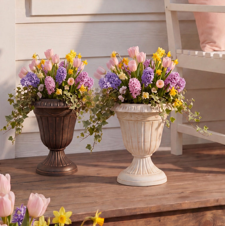 Plastic Urn Planter in Gold or Copper