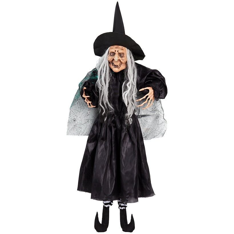 Halloween Witch Fully Poseable With Green, Orange, or Purple Cape