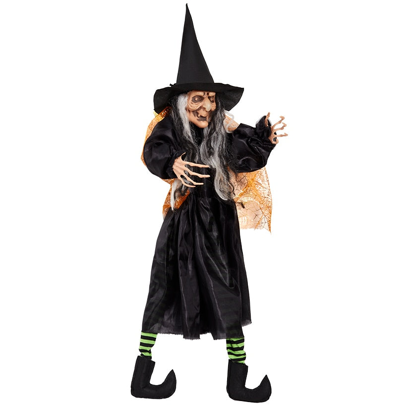 Halloween Witch Fully Poseable With Green, Orange, or Purple Cape