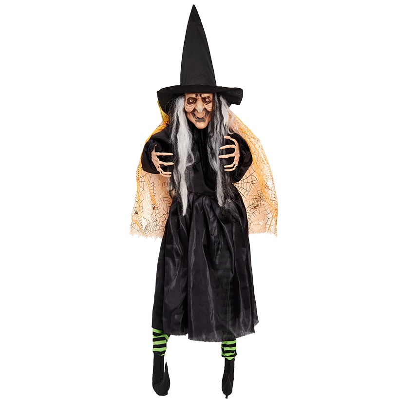 Halloween Witch Fully Poseable With Green, Orange, or Purple Cape