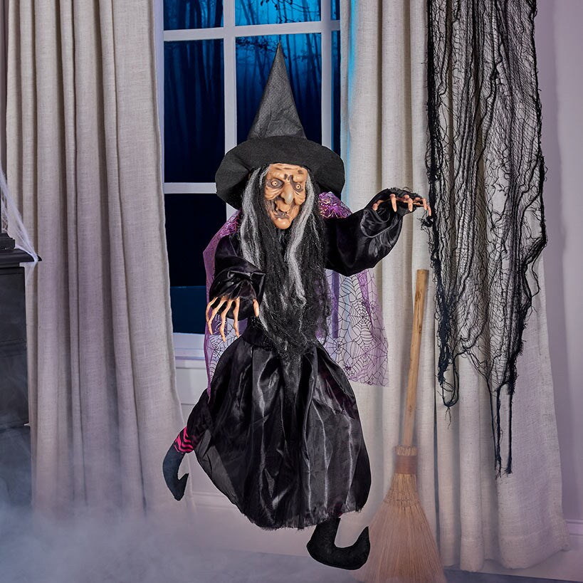 Halloween Witch Fully Poseable With Green, Orange, or Purple Cape
