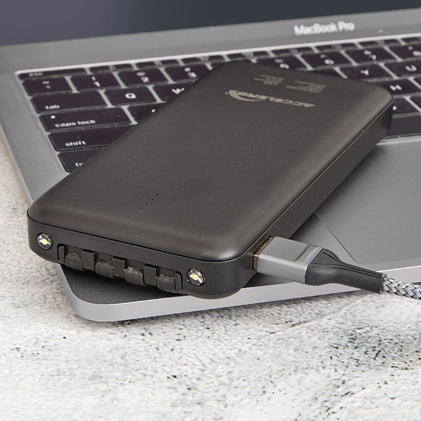 10,000 MAH Powerbank Portable Built In Micro USB Cables Fast Charging