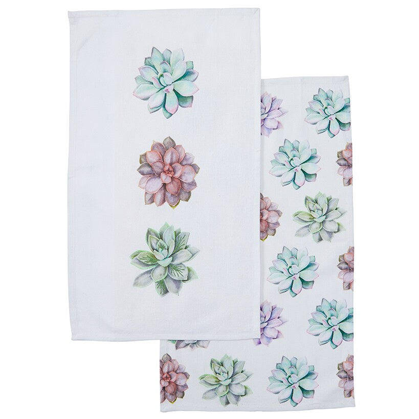 Sets of 2 Purple Floral Towels