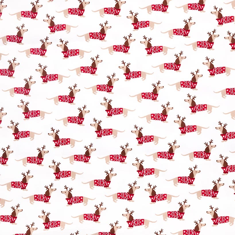 Flannel Warm and Cozy Queen Size 4pc Dachshund Sheet Set