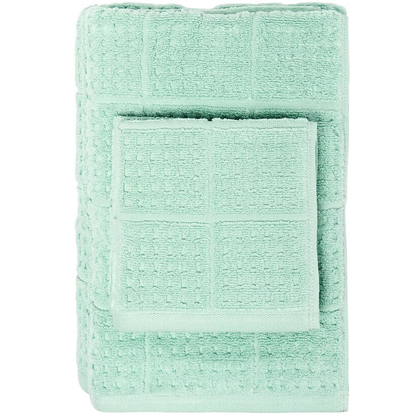 Quick Dry 100% Cotton Bath Towels, 6 Piece Set#select-towel_celadon-green