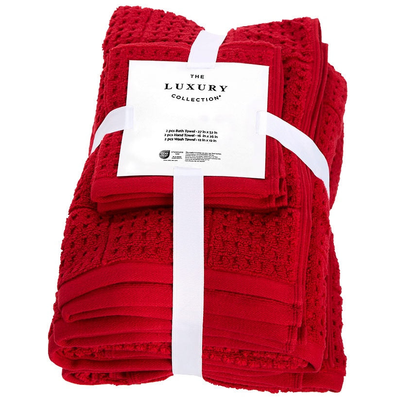 Quick Dry 100% Cotton Bath Towels, 6 Piece Set