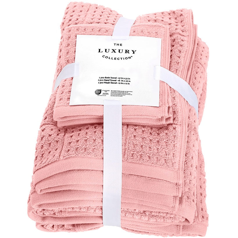 Quick Dry 100% Cotton Bath Towels, 6 Piece Set