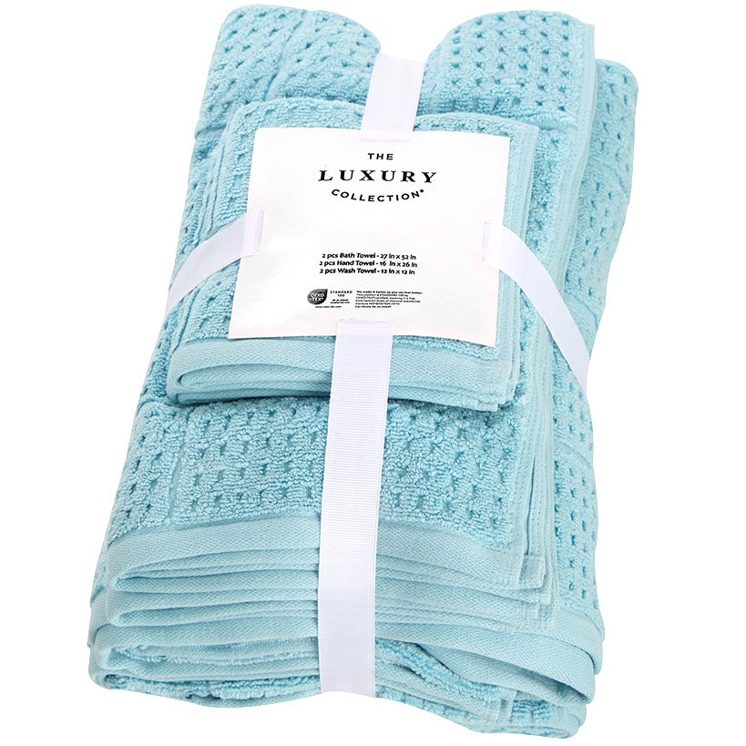 Quick Dry 100% Cotton Bath Towels, 6 Piece Set