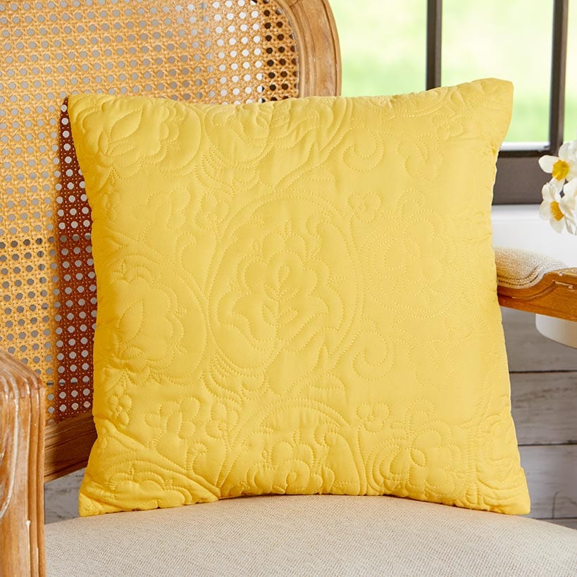 Quilted Paisley Sham Vibrant Yellow