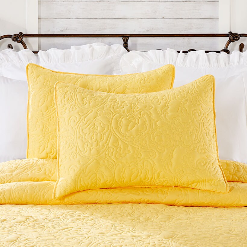 Quilted Paisley Sham Vibrant Yellow