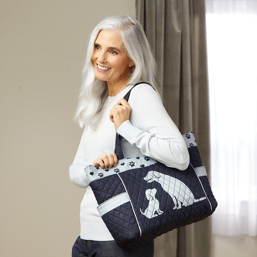 Quilted Tote Dog or Paw Print