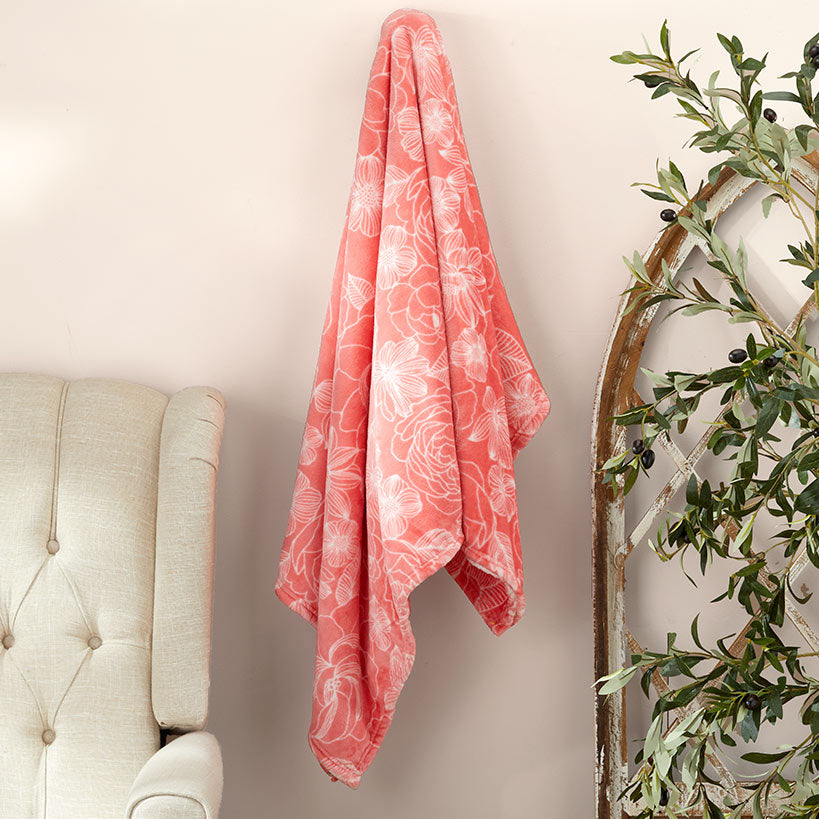 Spring Patterned Plush Printed Throws