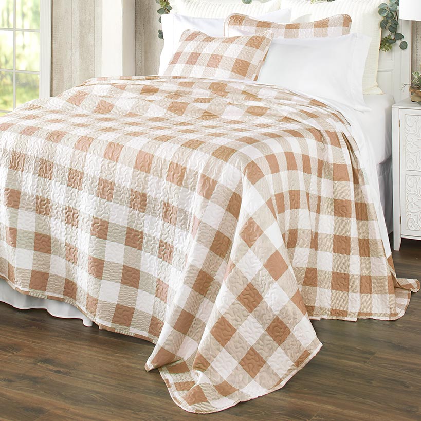 Buffalo Check Quilted Bedspread