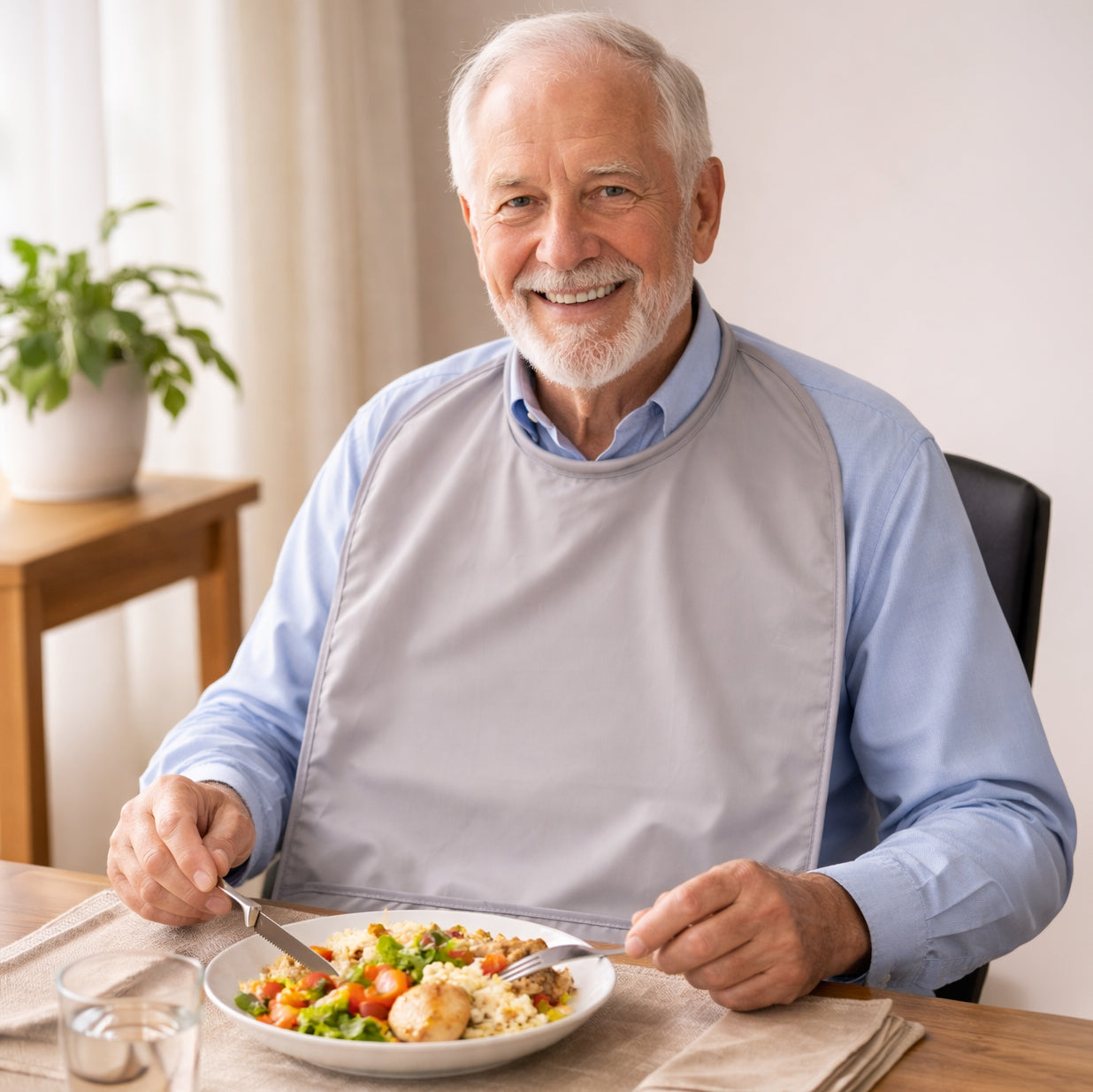 Reusable Clip-On Bib for Adults