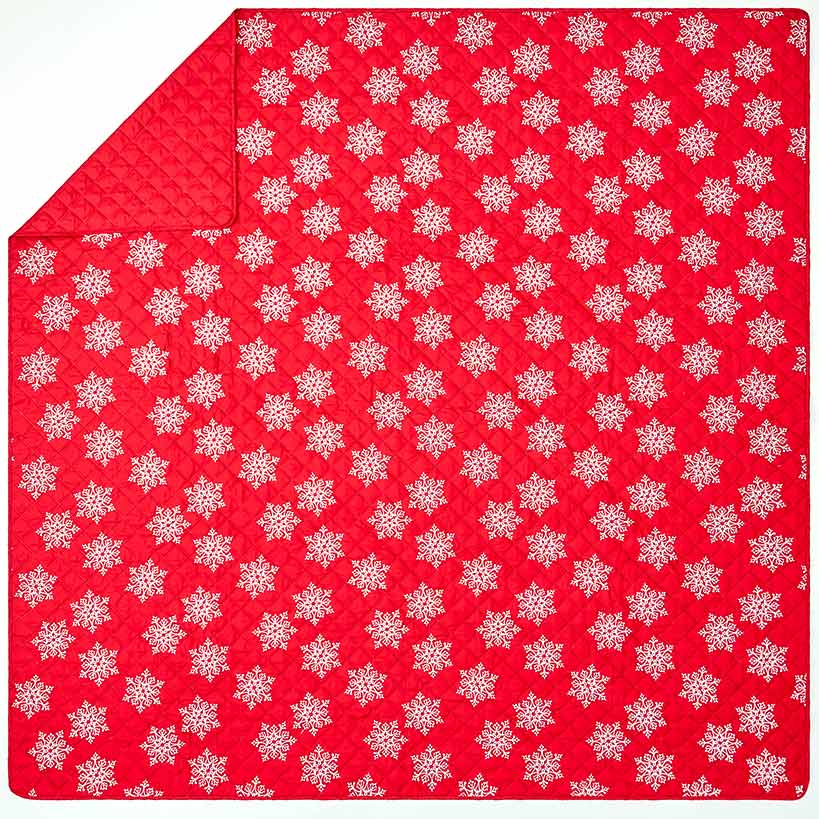 Red Snowflake Full/Queen Quilt Set with Shams
