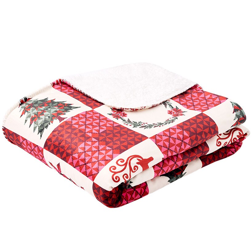 Holiday Sherpa Throw Christmas Cardinal 50"x60"