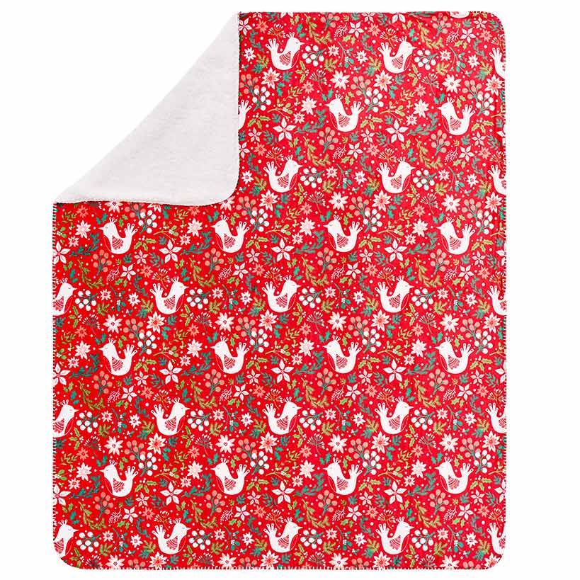 Holiday Sherpa Throw Christmas Cardinal 50"x60"