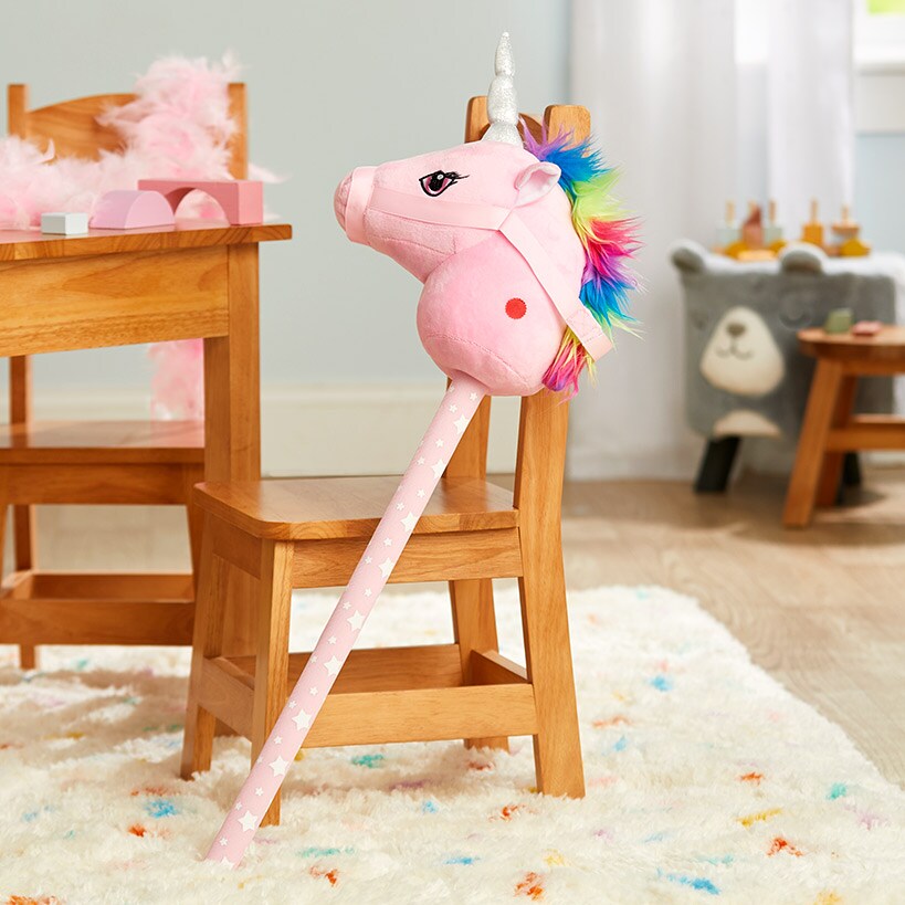 Magic Sounds Plush Animal Head Riding Stick - Interactive Pretend Play Toy