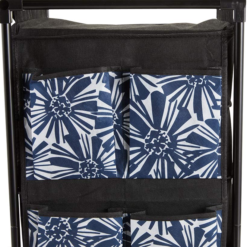 Rolling Shoe Storage Unit with Fabric Cubbies - Springtime