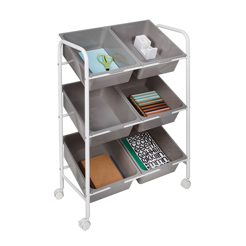 Rolling Storage Or Craft Cart 6 Bin