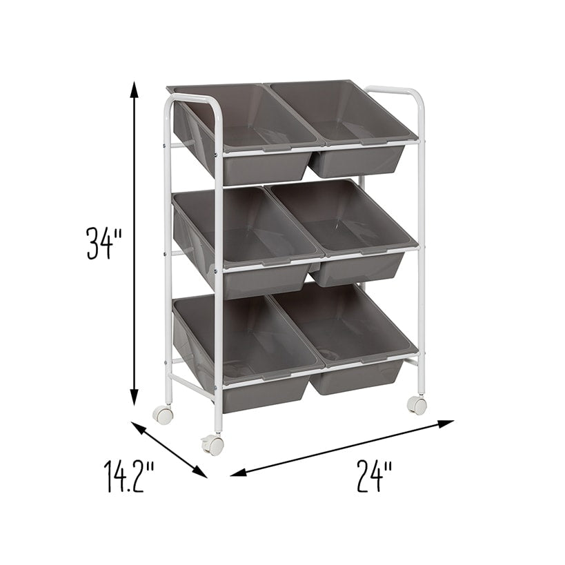 Rolling Storage Or Craft Cart 6 Bin