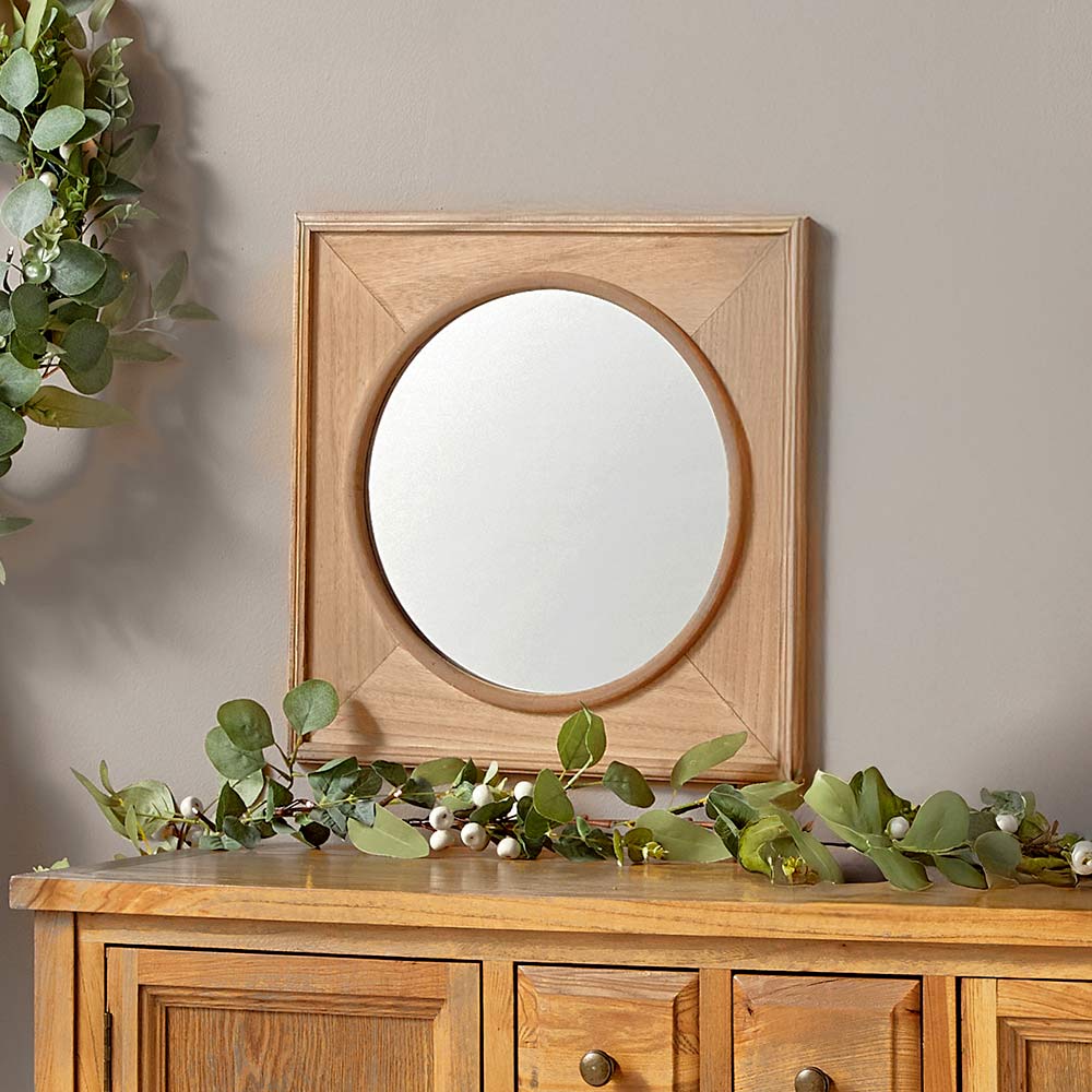 Rustic Square Framed Mirror